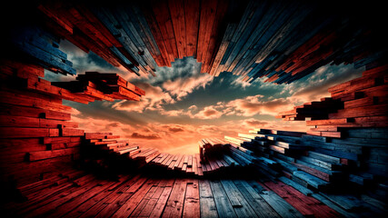 a meticulously crafted wooden background.