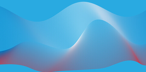 Vector abstract blue digital blend wave lines technology background. Modern minimal gradient white flowing wave lines and glowing moving lines. Futuristic technology and sound wave lines background.