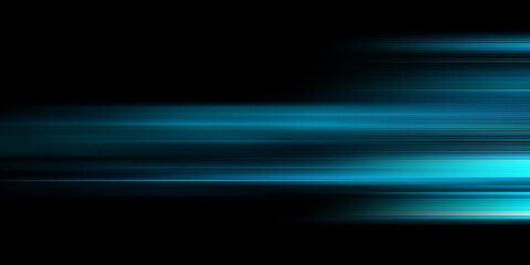 Modern neon blue abstract high-speed light motion effect on black background