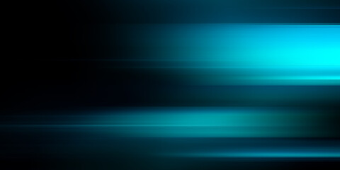 Modern neon blue abstract high-speed light motion effect on black background