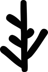 Obraz premium Monochrome Minimal Line Drawing of a Leaf with Focal Points