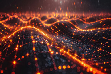 Digital background for tech, AI, neural networks, data, audio, graphics