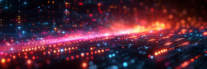 Fototapeta premium Digital background for tech, AI, neural networks, data, audio, graphics