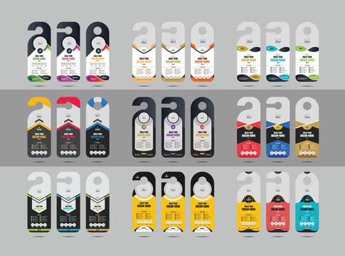 Construction, home renovation, handyman home repair door hanger design bundle or Plumber door hanger template vector layout