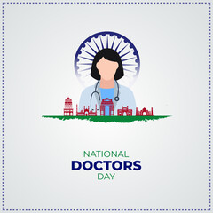 Obraz premium National Doctors Day. Doctors day banner, poster, card. holiday concept. template for background. flat illustration. World Doctors Day flat design. Jpeg Format. 