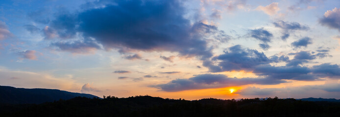 sunset over the mountains