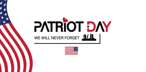 Eternal Gratitude Remembering 911 with Patriot Day Flag Design