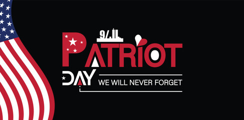 Naklejka premium United We Stand Commemorating Patriot Day with Flag Art