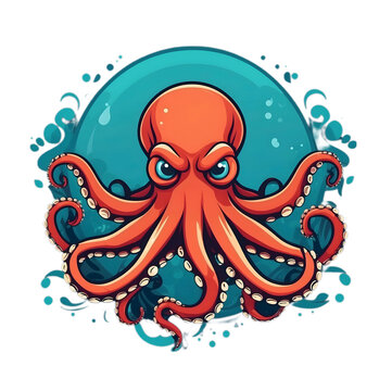 recommend clip art: Vector cute octopus illustration isolated on white background