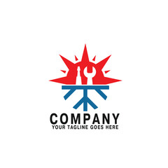 Obraz premium HVAC logo vector template