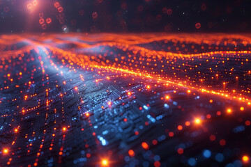 Fototapeta premium Digital background for tech, AI, neural networks, data, audio, graphics