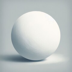 A single white round circle  with a smooth shell sits alone on a grey background