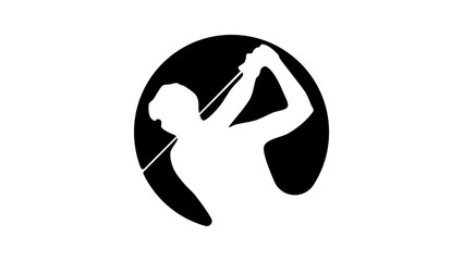 golf logo, black isolated silhouette