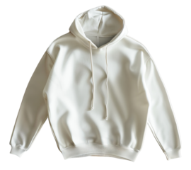 High-quality plain white hoodie, comfortable and soft material