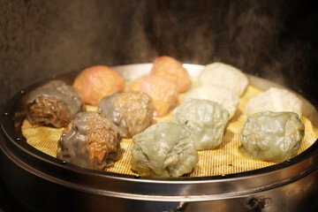 steamed Mandu (mandoo), Traditional food snack in Korean cuisine