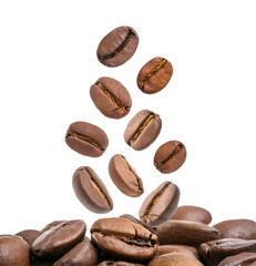 Obraz premium coffee beans isolated on white