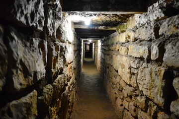 Obraz premium Mysterious Vampire Society in Paris Catacombs with Hidden Passages.