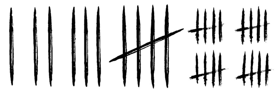 Tally marks count or prison wall lines counter