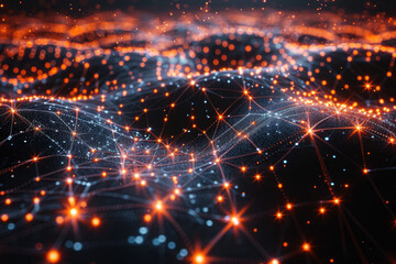 Fototapeta premium Digital background for tech, AI, neural networks, data, audio, graphics