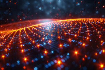 Obraz premium Digital background for tech, AI, neural networks, data, audio, graphics