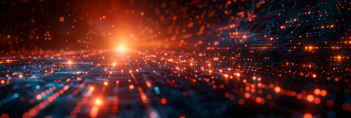 Fototapeta premium Digital background for tech, AI, neural networks, data, audio, graphics