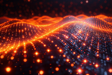 Obraz premium Digital background for tech, AI, neural networks, data, audio, graphics