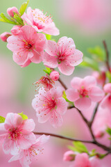 Fototapeta premium Beautiful floral spring abstract background of cherry blossoms. For easter and spring greeting cards with copy space