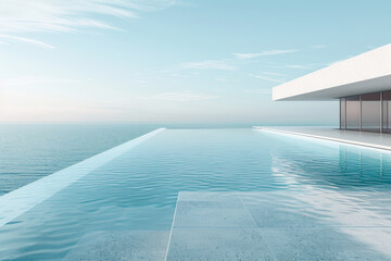 Obraz premium Modern buildings by the lake.Empty architectural background. 