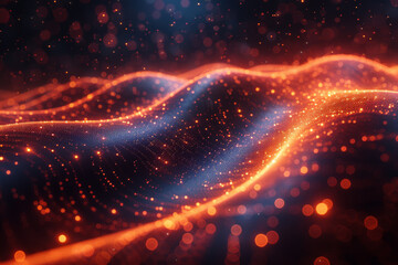 Obraz premium Digital background for tech, AI, neural networks, data, audio, graphics