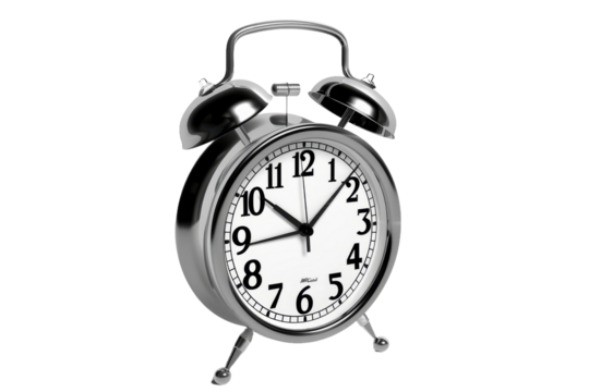 Classic Alarm Clock Isolated on Transparent Background