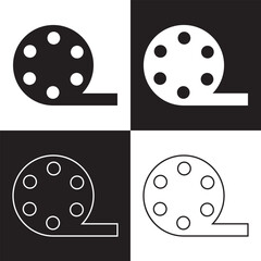 Movie icon. isolated on white and black background. EPS 10