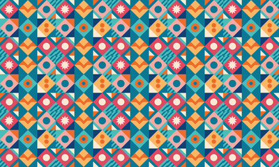 Eclectic Design Geometric Shapes Seamless Pattern for Wallpaper Background