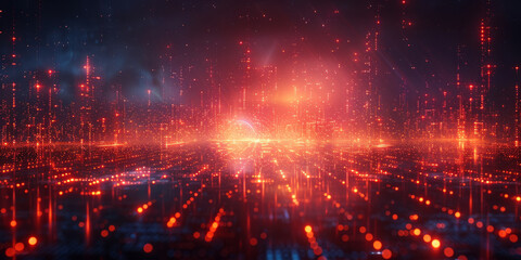 Fototapeta premium Digital background for tech, AI, neural networks, data, audio, graphics