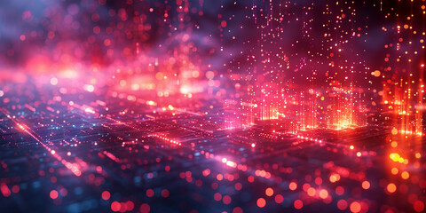 Obraz premium Digital background for tech, AI, neural networks, data, audio, graphics