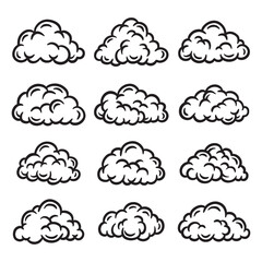 Set of cloud illustration vector