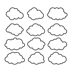 Set of cloud illustration vector