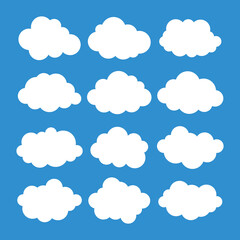 Set of cloud illustration vector