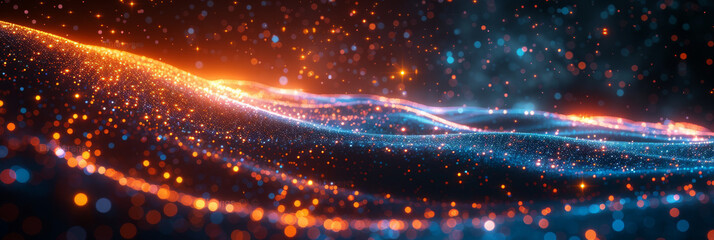 Fototapeta premium Digital background for tech, AI, neural networks, data, audio, graphics