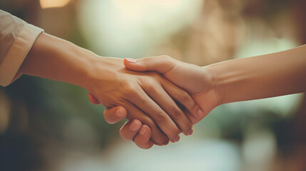 Meeting Ends, Hands Held Tightly in Celebration of a Happy Cooperation! High-Definition Images with Rich Details and Strong Texture