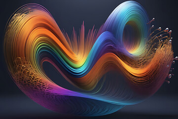 Abstract images display mesmerizing waves of color. Vibrant hues blended seamlessly flowing through a dynamic wave pattern, conveying movement and energy, while vibrant hues