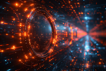 Obraz premium Digital background for tech, AI, neural networks, data, audio, graphics