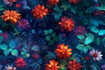 A stunning seamless botanical themed pattern for versatile usage