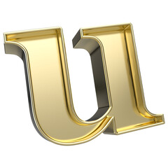 u Font Gold 3D Render © Graphic123