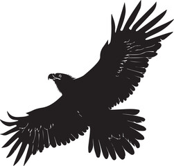 Eagle flying black silhouette 