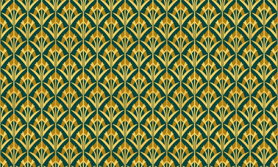 Art Deco Design Geometric Shapes Seamless Pattern for Wallpaper Backgroun