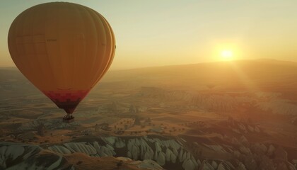 Obraz premium Chasing Dawn: A Magical Hot Air Balloon Ride Over Goreme, Turkey