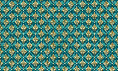 Art Deco Design Geometric Shapes Seamless Pattern for Wallpaper Backgroun