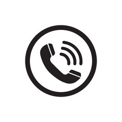Call vector icon. Noisy phone. Flat call symbol. Isolated on white background.