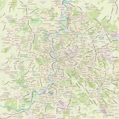 Detailed labeled city map of Rome, Italy