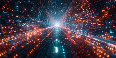 Fototapeta premium Digital background for tech, AI, neural networks, data, audio, graphics